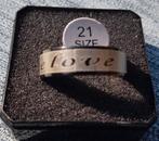 LOVE stainless steel ring maat 21. Zwart, Sieraden, Tassen en Uiterlijk, Ringen, 20 of groter, IJzer of Staal, Zwart, Heer