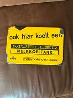 Emaille bord meuller melkkoeltank langcat Bussum, Ophalen of Verzenden