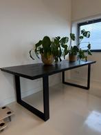 Zwart Eiken Eettafel 220x100 - Goede Staat!, Huis en Inrichting, Tafels | Eettafels, Ophalen, 100 tot 150 cm, Eikenhout, 200 cm of meer