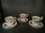 Royal Albert flower of the month, 3 koffie kop met schotel, Antiek en Kunst, Antiek | Servies los, Ophalen of Verzenden