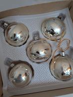 5 oude vintage kerstballen van glas, Ophalen of Verzenden, Gebruikt