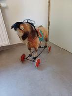 Antiek paardje van Steiff op wielen met knopje en vaantje, Ophalen of Verzenden
