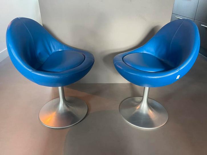 Set van 2 Venus Dining Chairs by Börje Johanson design, Huis en Inrichting, Stoelen, Gebruikt, Twee, Blauw, Ophalen