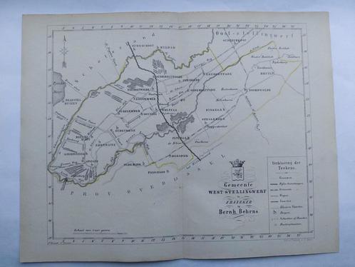 34 / West Stellingwerf Wolvega Zeldzame litho uit 1861, Antiek en Kunst, Kunst | Litho's en Zeefdrukken, Ophalen of Verzenden