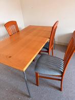 Eetkamertafel met 3 stoelen, Ophalen, Gebruikt, 100 tot 150 cm, 50 tot 100 cm