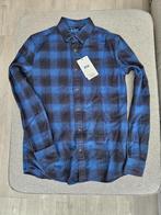 Nieuw met kaartje: overhemd blouse maat 170/176 blauw flanel, Overhemd of Blouse, Nieuw, Ophalen of Verzenden, Jongen