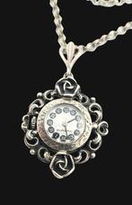 Zilveren Memphis Horloge aan ketting, Verzenden, Zilver, Ketting