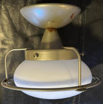 Vintage Steinhauer plafondlamp bol glas met metalen ringen   beschikbaar voor biedingen