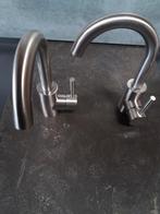 Wastafelkraan Mengkraan RVS geborsteld half hoog model, Nieuw, Minder dan 100 cm, 25 tot 50 cm, Grijs