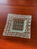 Glazen schaaltje met chequer geblokt design handgemaakt glas, Ophalen of Verzenden