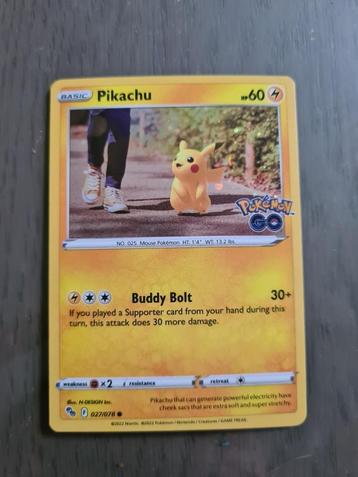 Pikachu 027 Promo Pokemon go Pokemonkaart beschikbaar voor biedingen