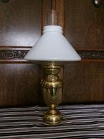 geel.messing(koper) olie lamp compleet.uniek kap,, Antiek en Kunst, Ophalen of Verzenden, Koper