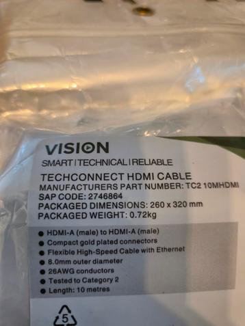 Nieuwe Vision HDMI Kabel - 10 Meter beschikbaar voor biedingen