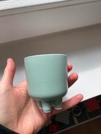 Mini bloempot lichtblauw op pootjes, Rond, Binnen, Ophalen of Verzenden, Zo goed als nieuw
