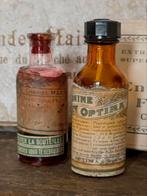 Brocante oud apothekers flesje met etiketje 14,50 euro pst, Antiek en Kunst, Ophalen of Verzenden