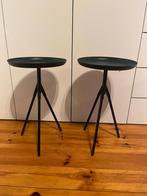 Set Bijzettafels Driepoot Donker Groen-Blauw, Minder dan 55 cm, Gebruikt, Metaal of Aluminium, Rond