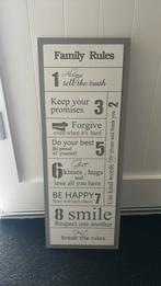 Family rules bord, Huis en Inrichting, Ophalen, Zo goed als nieuw
