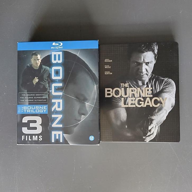 A3-2) The Bourne 1 tot en met 4, Cd's en Dvd's, Blu-ray, Zo goed als nieuw, Actie, Boxset, Ophalen of Verzenden