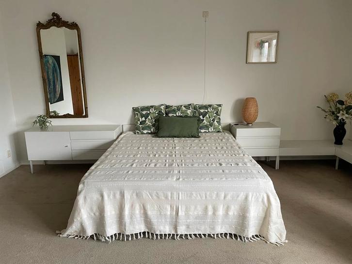 Wit Vintage Auping twee persoons bed jaren 70 1.90x1.60, Huis en Inrichting, Slaapkamer | Beddengoed, Gebruikt, Overige typen