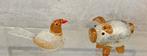 Vintage Letterbak Dieren Varken en Vogel Van Glas. 2 Stuks., Ophalen of Verzenden, Zo goed als nieuw, Vogel, Beeldje of Figuurtje