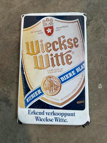 Wieckse Witte Emaille Reclamebord 35x20cm beschikbaar voor biedingen