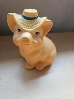 Spaarvarken met hoed, Ophalen of Verzenden, Gebruikt, Steen, Aardewerk of Keramiek, Dier
