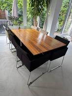 Moderne kersenhouten Eettafel, Ophalen, 200 cm of meer, 50 tot 100 cm, Zo goed als nieuw