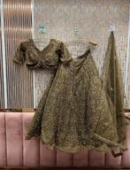 Lengha bruin/goud, Kleding | Dames, Gelegenheidskleding, Maat 38/40 (M), Overige typen, Bruin, Ophalen of Verzenden