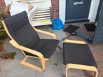Poang poäng ikea zwart met voetenbank, Ophalen, Gebruikt, Rechthoekig