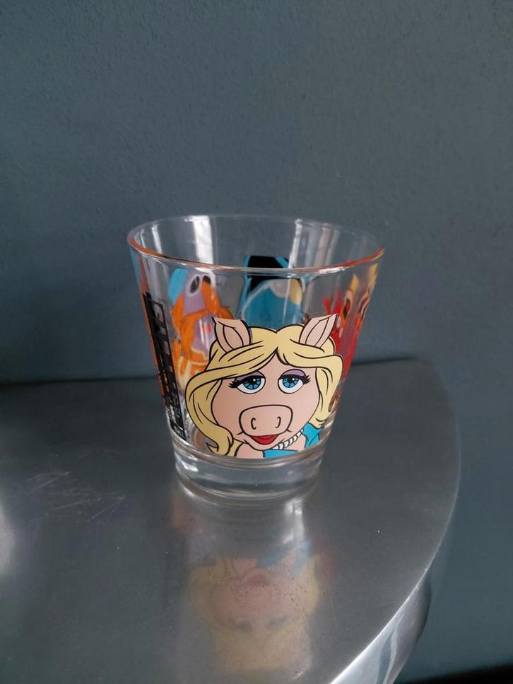 Muppets Glas - Miss Piggy, Huis en Inrichting, Woonaccessoires | Vazen, Gebruikt, Overige kleuren, Minder dan 50 cm, Glas, Ophalen