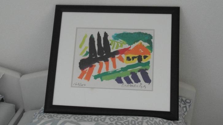 JAN CREMER ; zeefdruk TOSCANE, ingelijst, gesigneerd, Antiek en Kunst, Kunst | Litho's en Zeefdrukken, Ophalen of Verzenden