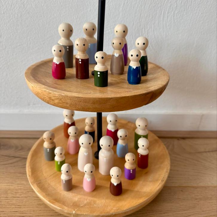 Pegdolls Set - Familie Opstellingen & Coaching, Kinderen en Baby's, Speelgoed | Houten speelgoed, Nieuw, Overige typen, Ophalen of Verzenden