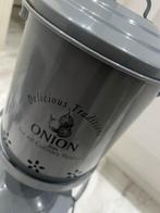 Grijze uienpot met deksel, Ophalen of Verzenden, Zo goed als nieuw