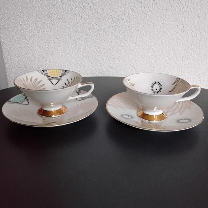 Vintage 2 espresso koffie kop en schotel Schumann Arzberg, Antiek en Kunst, Antiek | Servies los, Ophalen of Verzenden