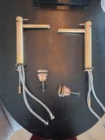 Hotbath Cobber Wastafelkraan + Plug - Geborsteld Messing, Doe-het-zelf en Verbouw, Sanitair, Ophalen of Verzenden, Zo goed als nieuw