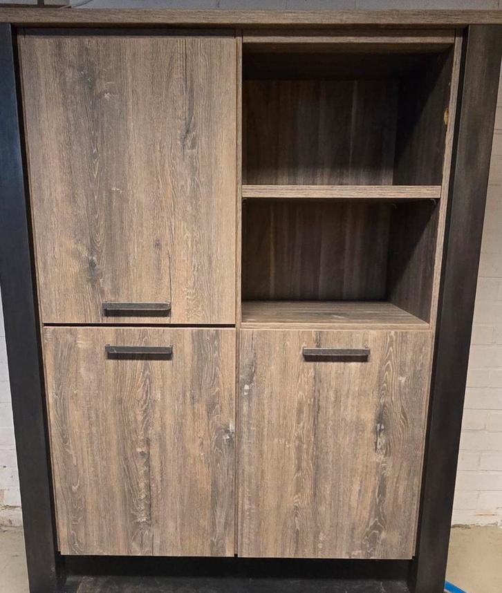 Woonkamer, vitrinekast met verlichting, dressoir en tafel, Huis en Inrichting, Kasten | Buffetkasten, Minder dan 100 cm, 50 tot 75 cm