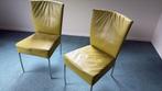 Montis Spica eetkamerstoel in lime groen leer, Huis en Inrichting, Stoelen, Ophalen, Gebruikt, Twee, Overige kleuren