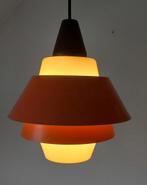 Vintage Philips Louis Kalff hanglamp, Gebruikt, Vintage, Ophalen of Verzenden, Glas