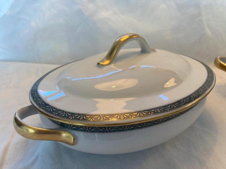 Antiek Limoges Servies (11-delige set) - William Guérin & Co, Antiek en Kunst, Antiek | Servies compleet, Ophalen of Verzenden