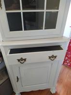 Witte hoekkast met glas en lade, Ophalen, Gebruikt, Glas, Klassiek