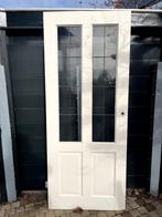 Houten binnendeur glas in lood, Doe-het-zelf en Verbouw, Deuren en Horren, Ophalen, Gebruikt, 80 tot 100 cm, Binnendeur
