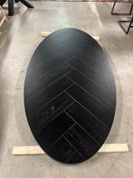 Zwarte visgraat tafel ovaal (235 x 120), Huis en Inrichting, Tafels | Eettafels, Ophalen, 100 tot 150 cm, Vijf personen of meer