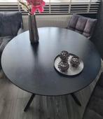 Te Koop! Zwarte melamine eettafel rond 120 cm. Merk Woood, Ophalen, Gebruikt, Rond, Vier personen