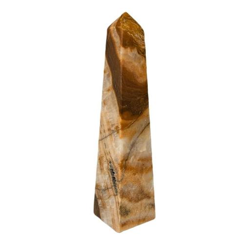 Bruine Onyx Obelisk 20 cm #3, Verzamelen, Mineralen en Fossielen, Mineraal, Ophalen of Verzenden