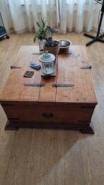 Robuuste Houten Kist / Salontafel, Huis en Inrichting, Tafels | Salontafels, Gebruikt, 100 tot 150 cm, Minder dan 50 cm, Rechthoekig