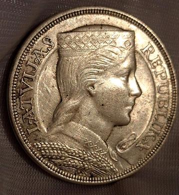 Letland 5 Lati 1929 Zilveren Munt beschikbaar voor biedingen