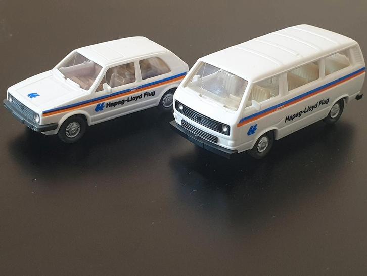 1:87 VW T3 + Volkswagen Golf 2 Hapag Lloyd Wiking NU € 10, Hobby en Vrije tijd, Modelauto's | 1:87, Zo goed als nieuw, Auto, Wiking