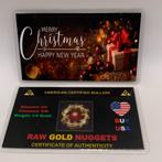 Gold Nugget with Certificate 1-2mm Merry Christmas, Ophalen of Verzenden, Goud