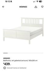Hemnes bedframe GRIJS - inclusief lattenbodem, Ophalen, Tweepersoons, Zo goed als nieuw, 200 cm