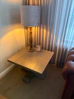 Mooie eikenhouten sidetable/bijzettafel - charcoal, Vierkant, 55 tot 75 cm, Zo goed als nieuw, Hout